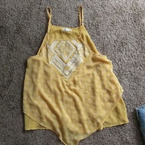 Yellow flowy tank top